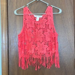 Lace tank crop top